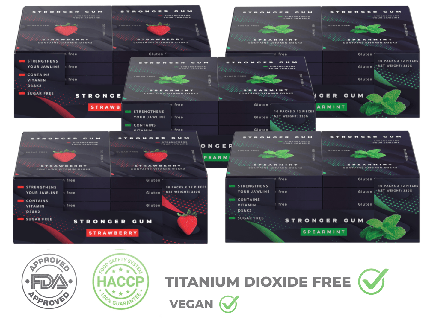 Stronger Gum für die Jawline 5-PACK DEAL (1650g) | Bester Kaugummi für die Jawline