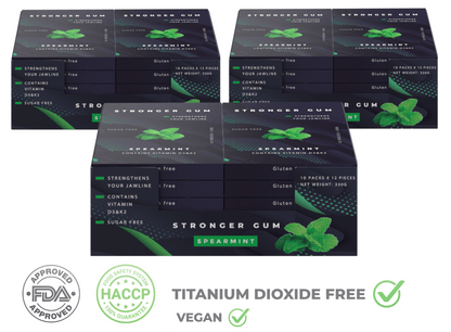 Stronger Gum für die Jawline 3-PACK DEAL (960g) - Harter Kaugummi | Bester Kaugummi für die Kieferlinie